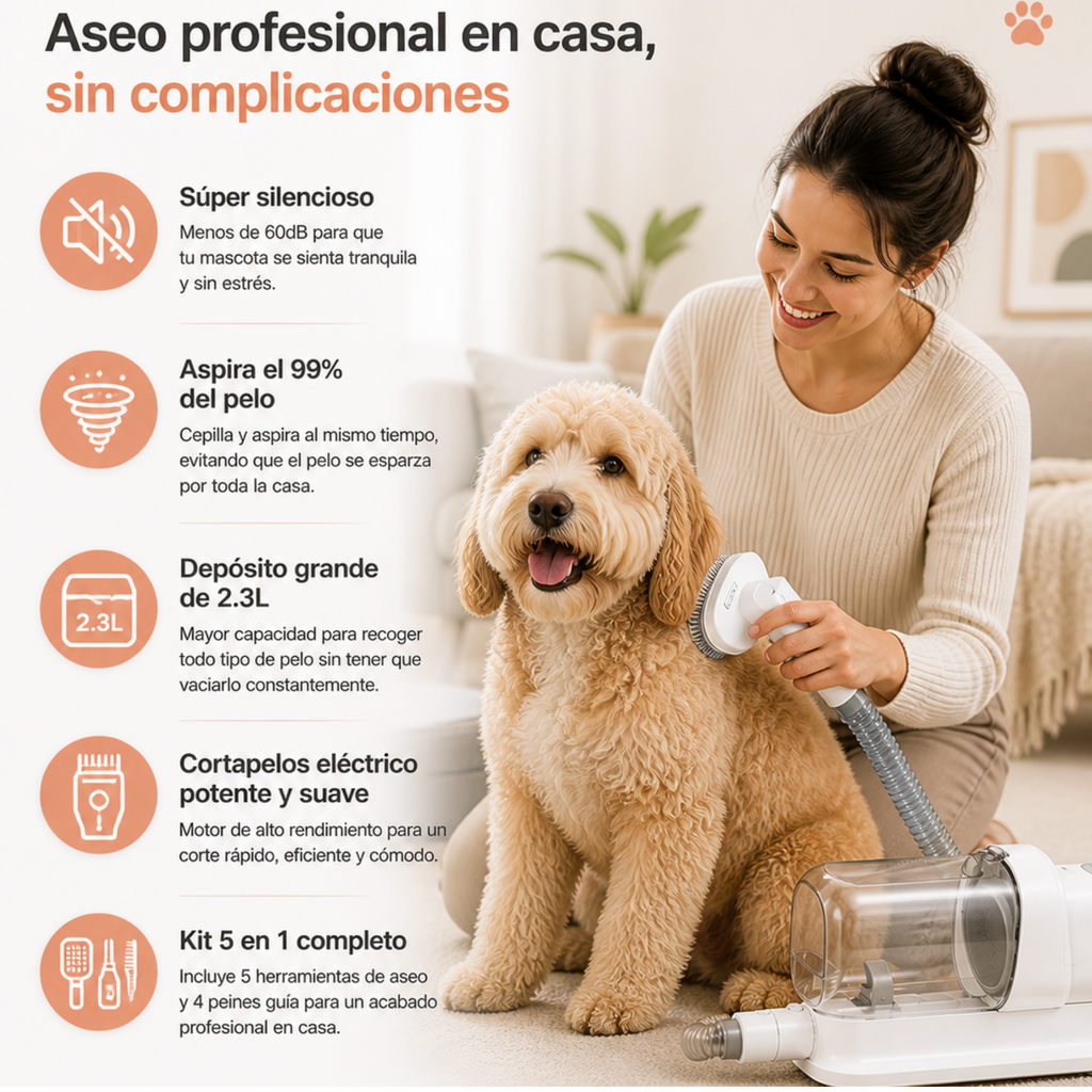KIT DE ASEO PARA MASCOTAS 5 EN 1